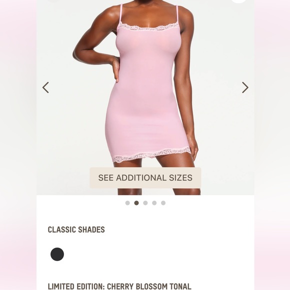 Skims NEW Fits everyone lace slip dress size: large color: cherry blossom tonal - Picture 2 of 7